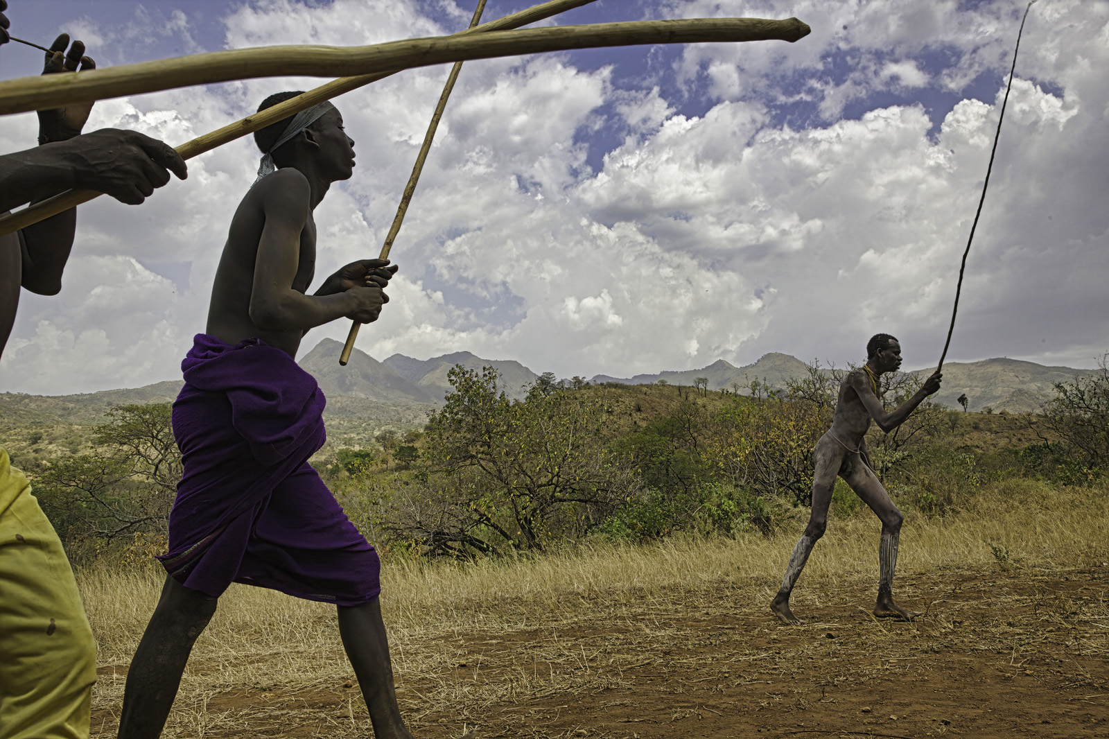 Tribal Donga Stick Fight in Omo River Valley, Ethiopia